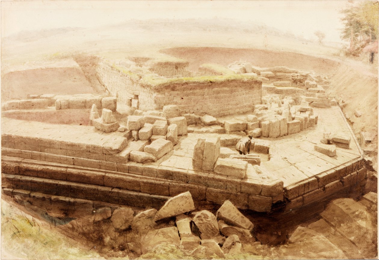 Cilurnum, eller Chesters (gouache, blyant og akvarell på papir) av Henry Burdon Richardson