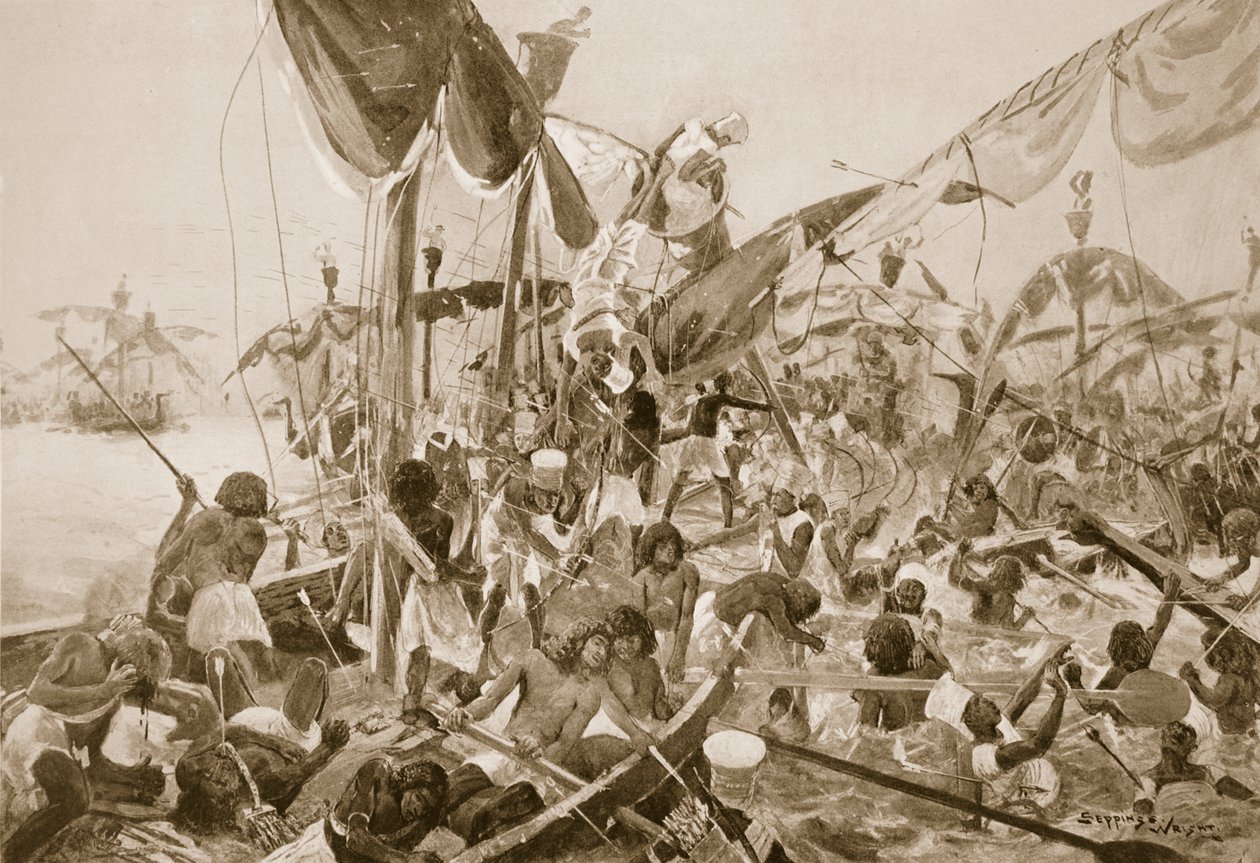 The Sea Fight at Pelusium, illustrasjon fra 