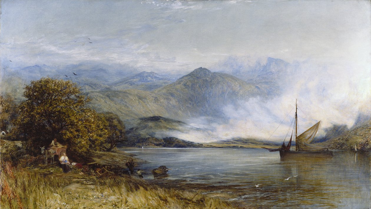 Nettopp ankommet med sluppen (i Conway Valley, Nord-Wales) av Henry Clarence Whaite