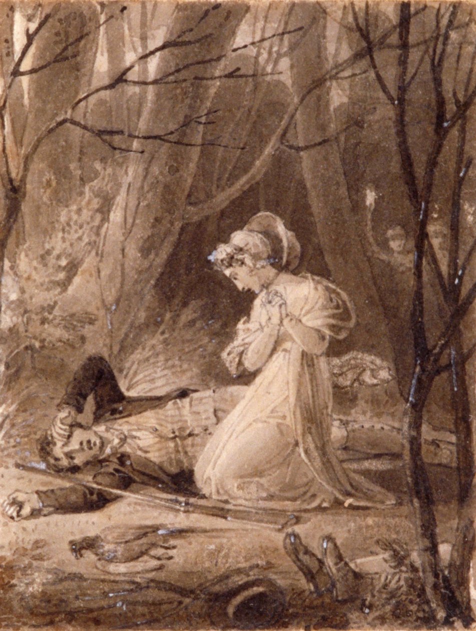 Scene fra George Crabbes Tales of the hall, 1800-tallet. av Henry Corbould