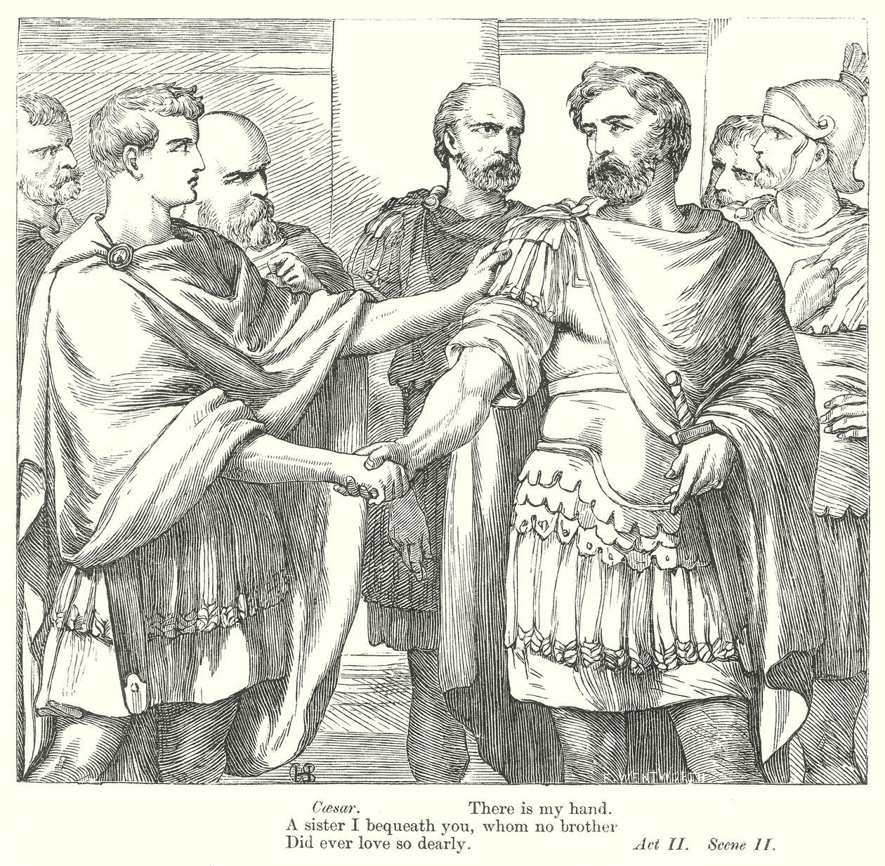 Antonius og Kleopatra (gravering) av Henry Courtney (after) Selous