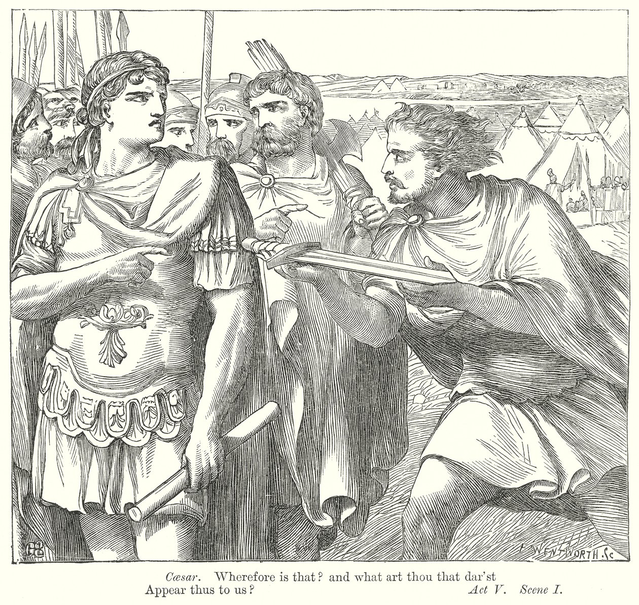 Antonius og Kleopatra (gravering) av Henry Courtney (after) Selous