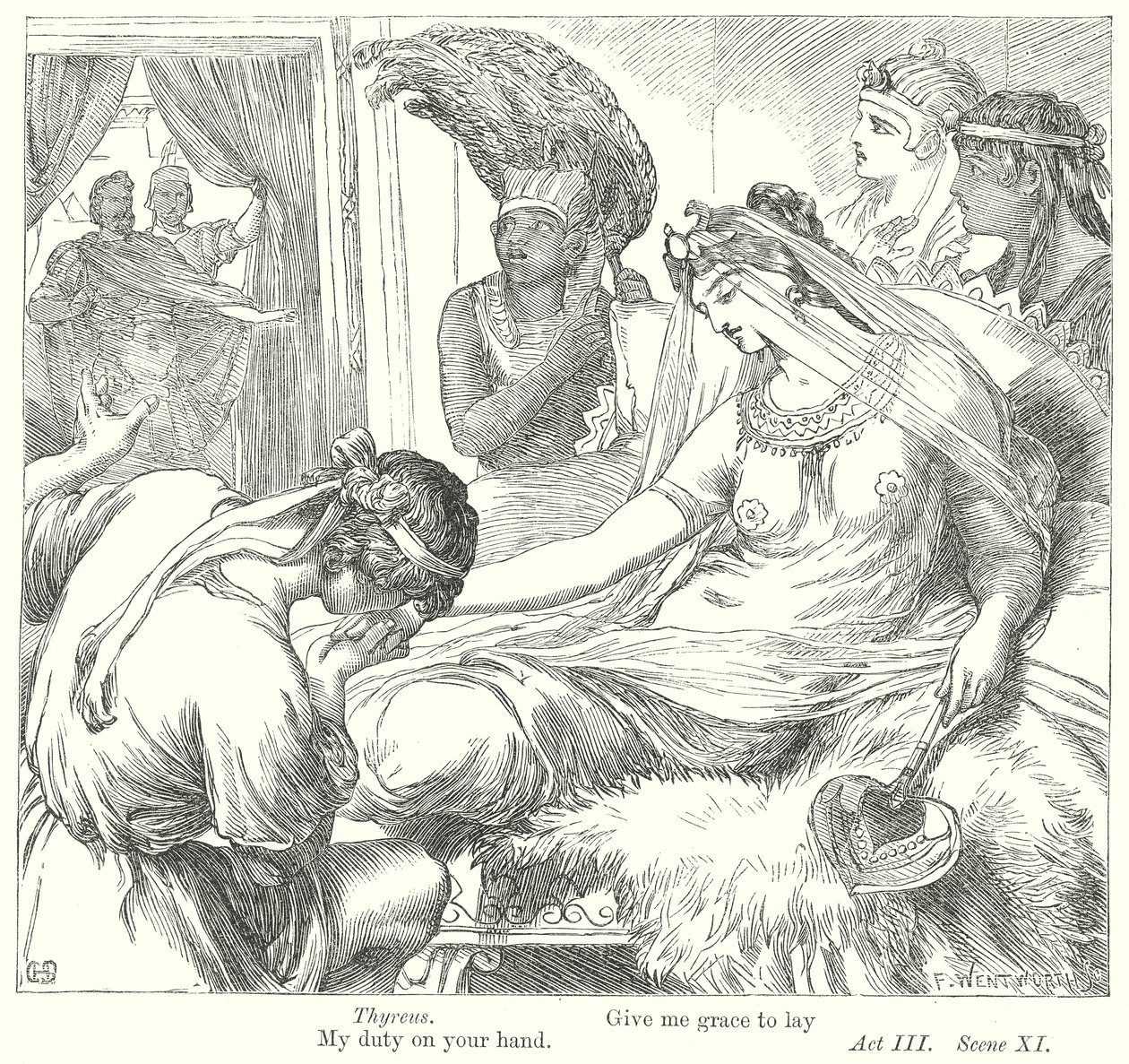 Antonius og Kleopatra (gravering) av Henry Courtney (after) Selous