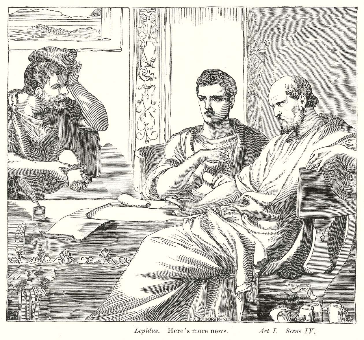 Antonius og Kleopatra (gravering) av Henry Courtney (after) Selous