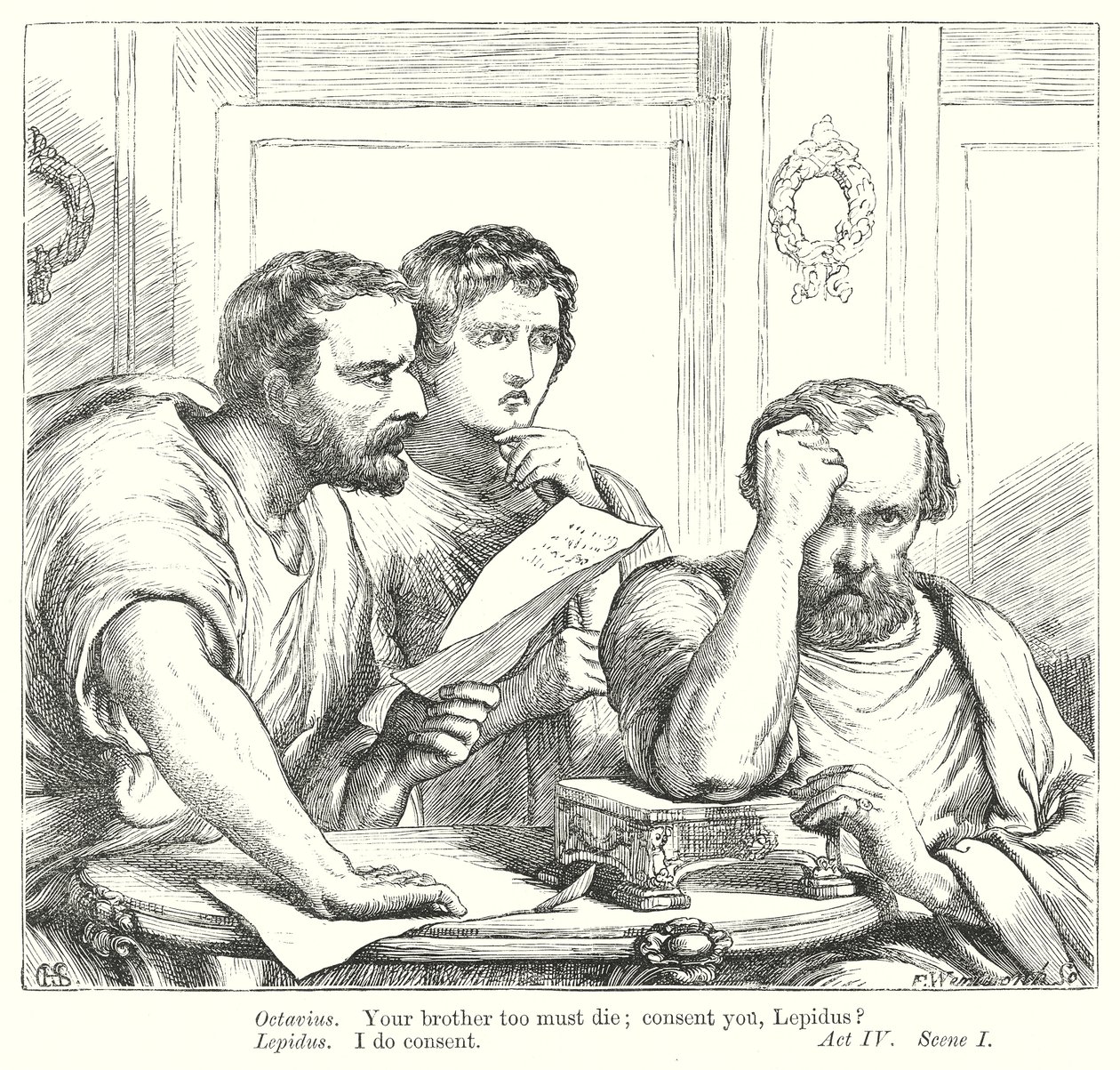 Julius Cæsar (gravering) av Henry Courtney (after) Selous