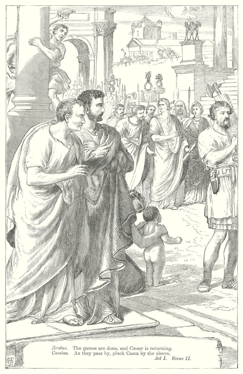 Julius Cæsar (gravering) av Henry Courtney (after) Selous