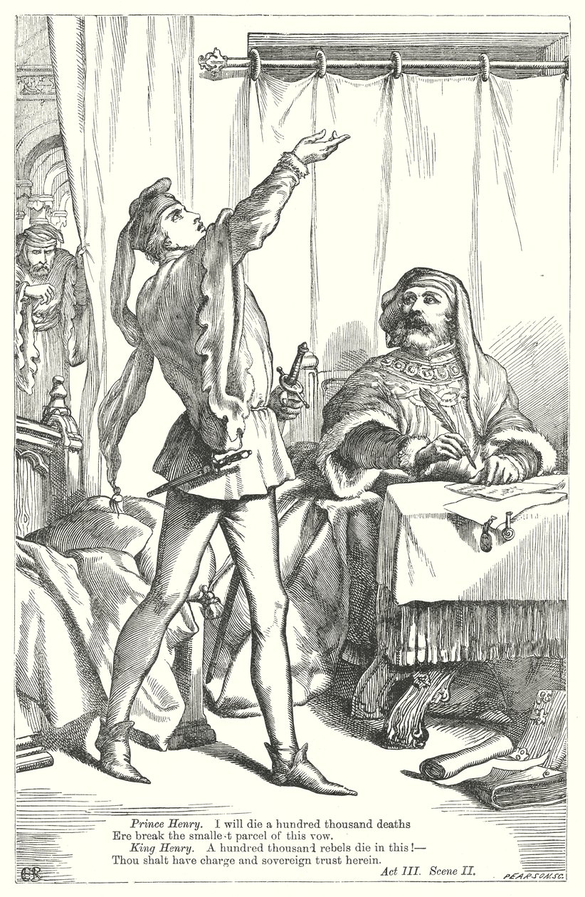 Kong Henrik IV del I (gravering) av Henry Courtney (after) Selous