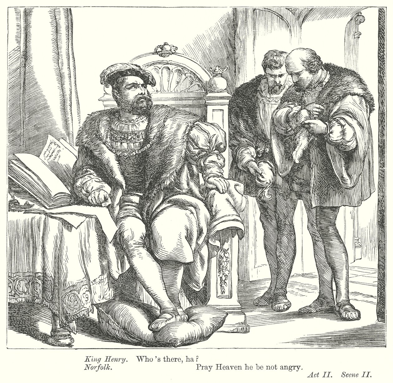 Kong Henrik VIII (gravering) av Henry Courtney (after) Selous