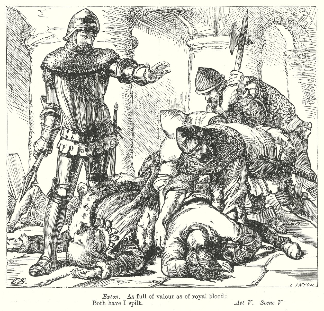 Kong Richard II (gravering) av Henry Courtney (after) Selous