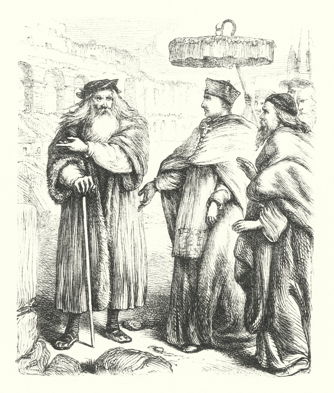 Michael Angelo i Colosseum (gravering) av Henry Courtney (after) Selous