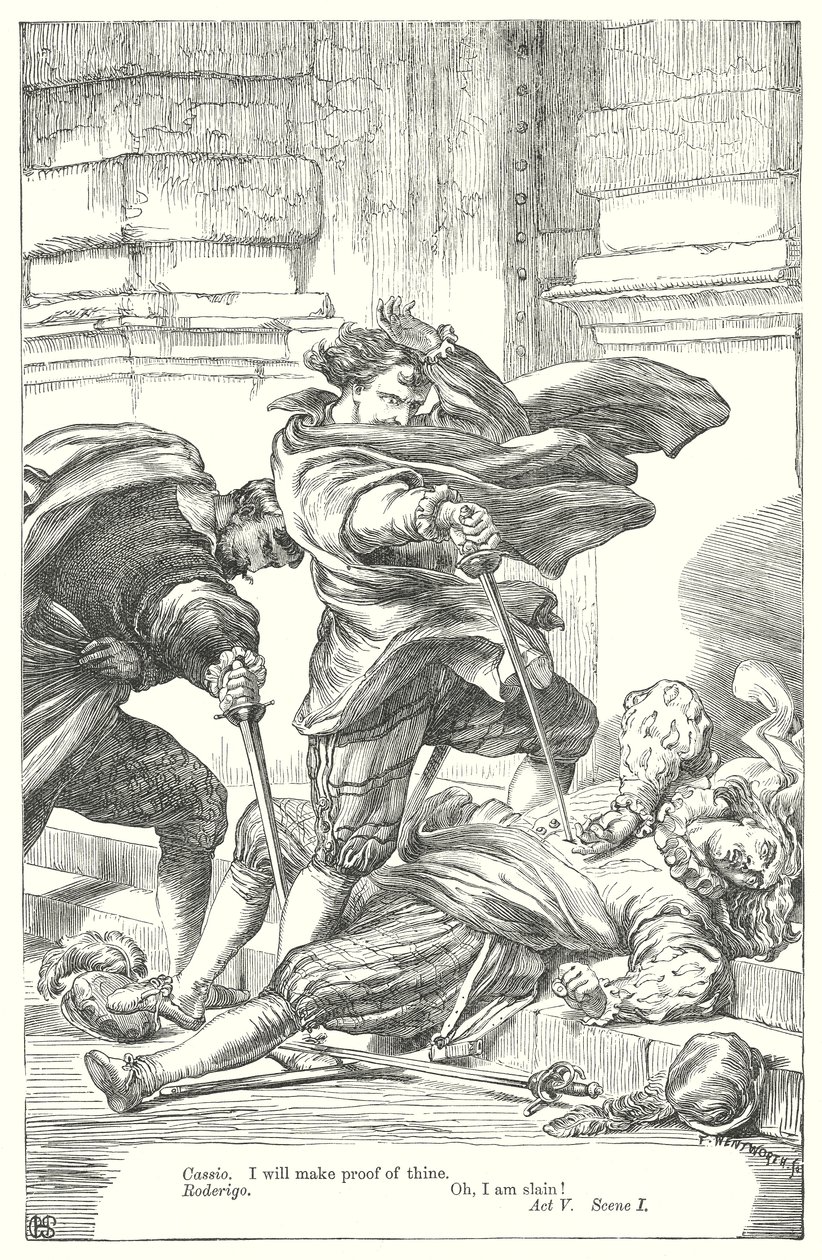 Othello (gravering) av Henry Courtney (after) Selous