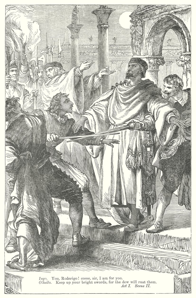 Othello (gravering) av Henry Courtney (after) Selous