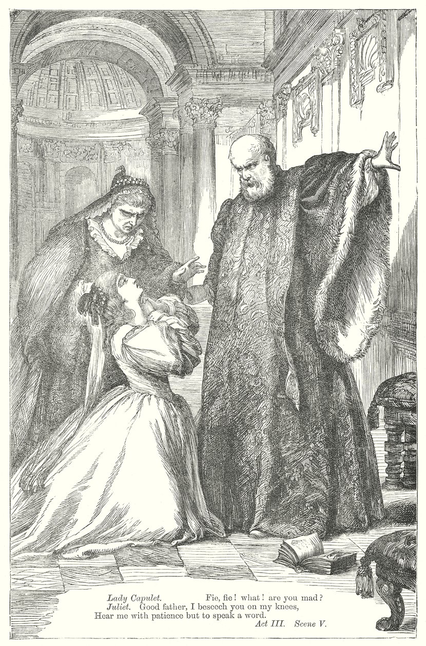 Romeo og Julie (gravering) av Henry Courtney (after) Selous