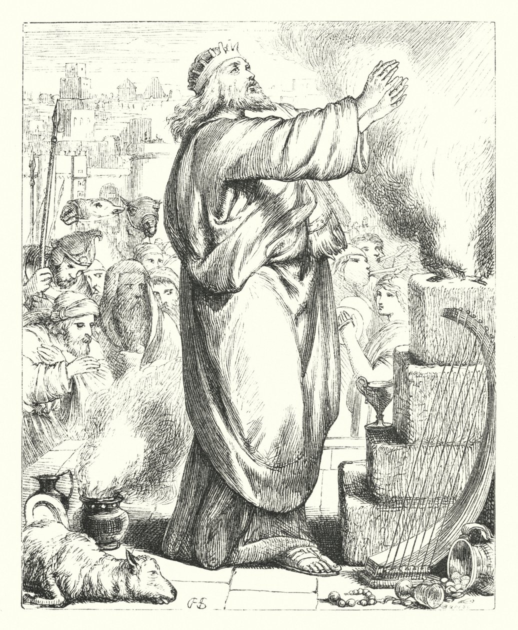 Davids offer (gravering) av Henry Courtney (after) Selous