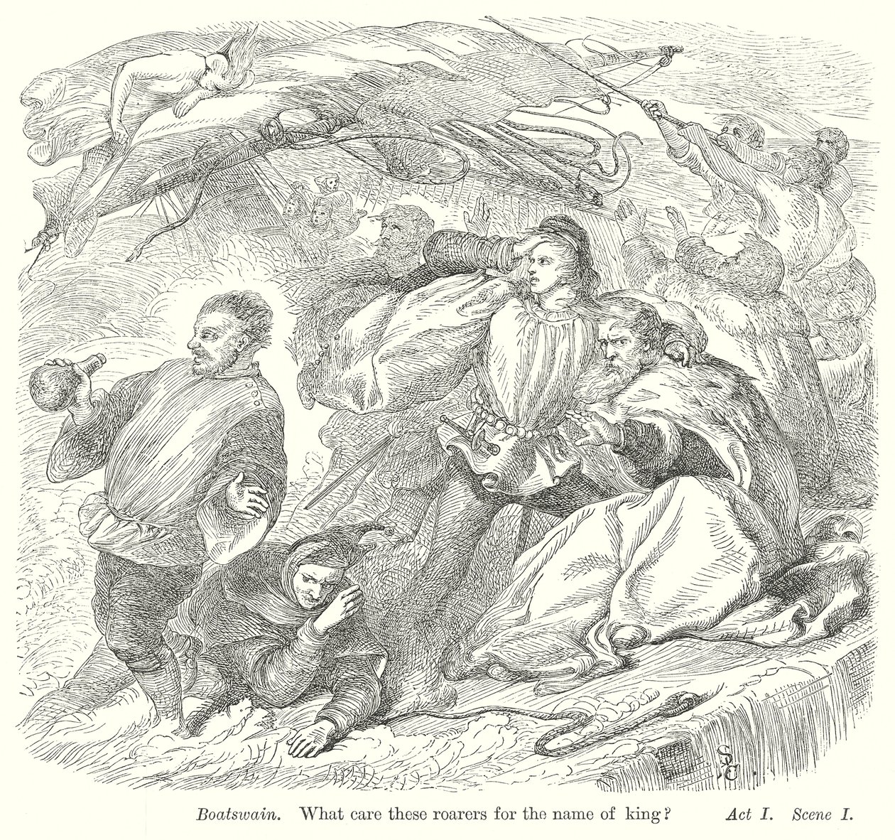Stormen (gravering) av Henry Courtney (after) Selous