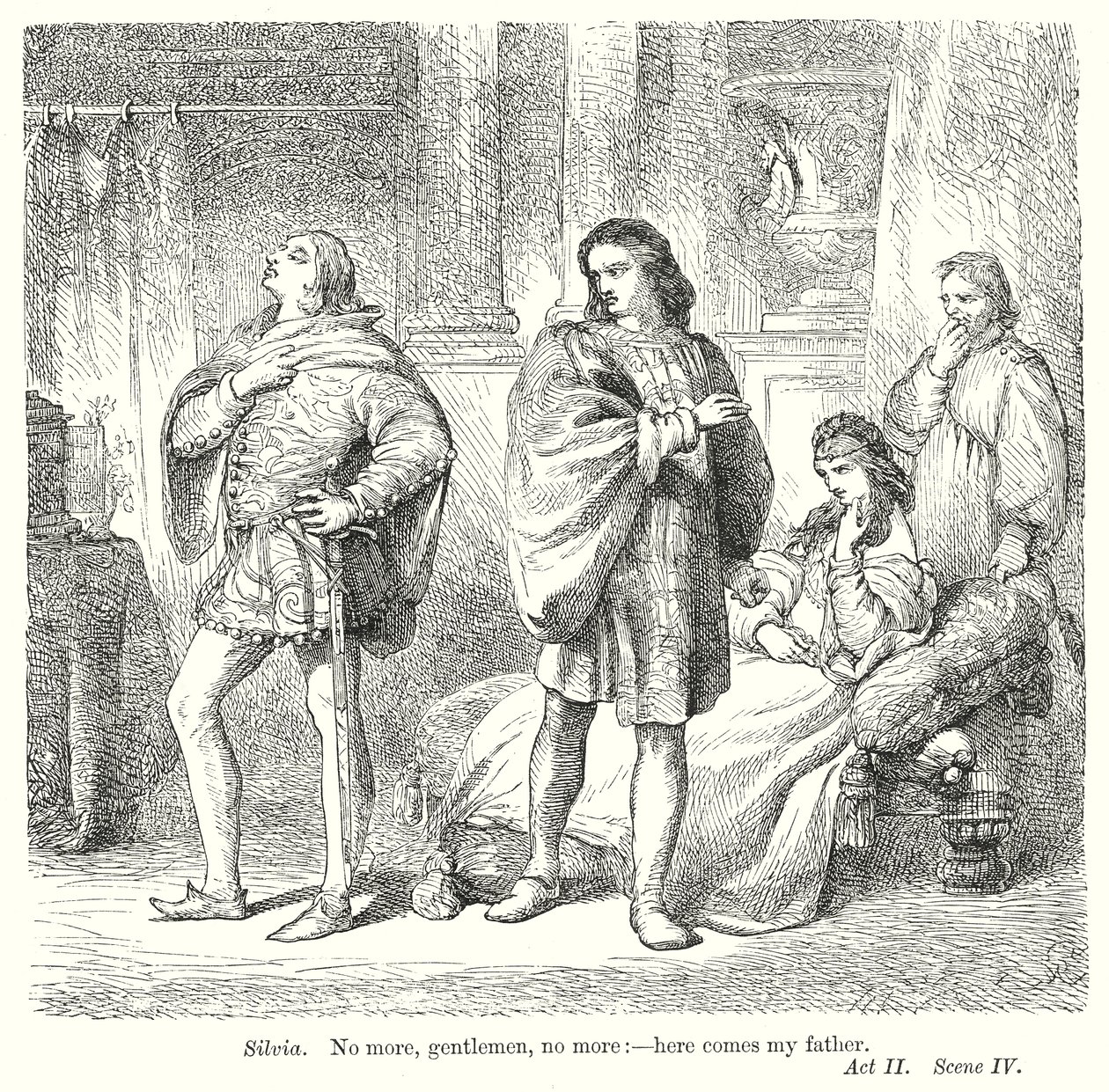 De to herrene fra Verona (gravering) av Henry Courtney (after) Selous