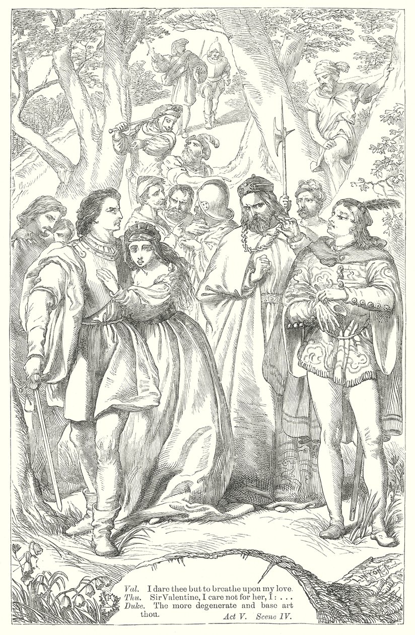 De to herrene fra Verona (gravering) av Henry Courtney (after) Selous