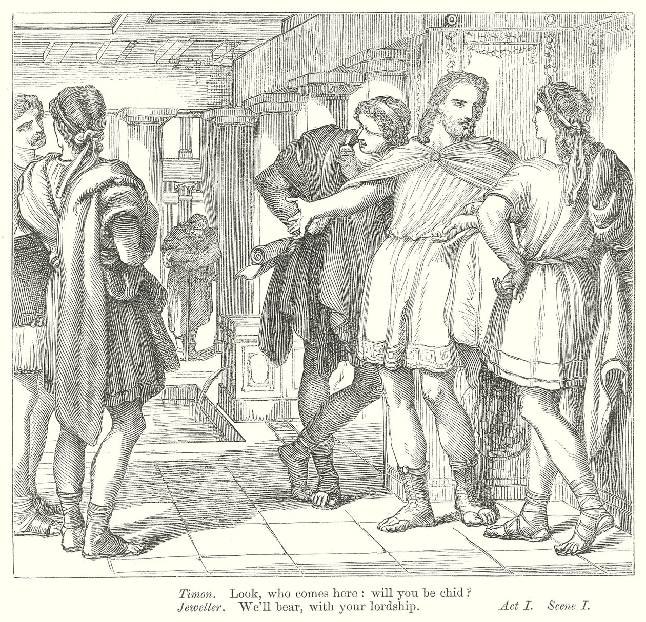 Timon av Athen (gravering) av Henry Courtney (after) Selous