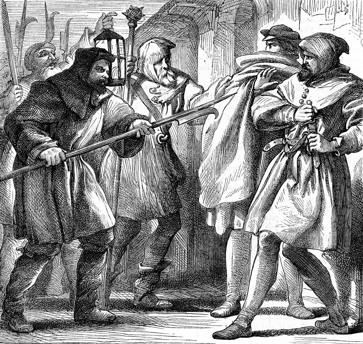 Scene fra Shakespeares Much Ado about Nothing, 1870 av Henry Courtney Selous