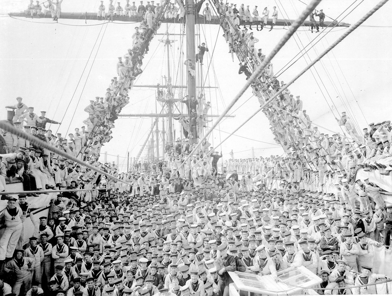 Gutter om bord på treningsskipet HMS Impregnable i Plymouth, 1906 av Henry Crockett