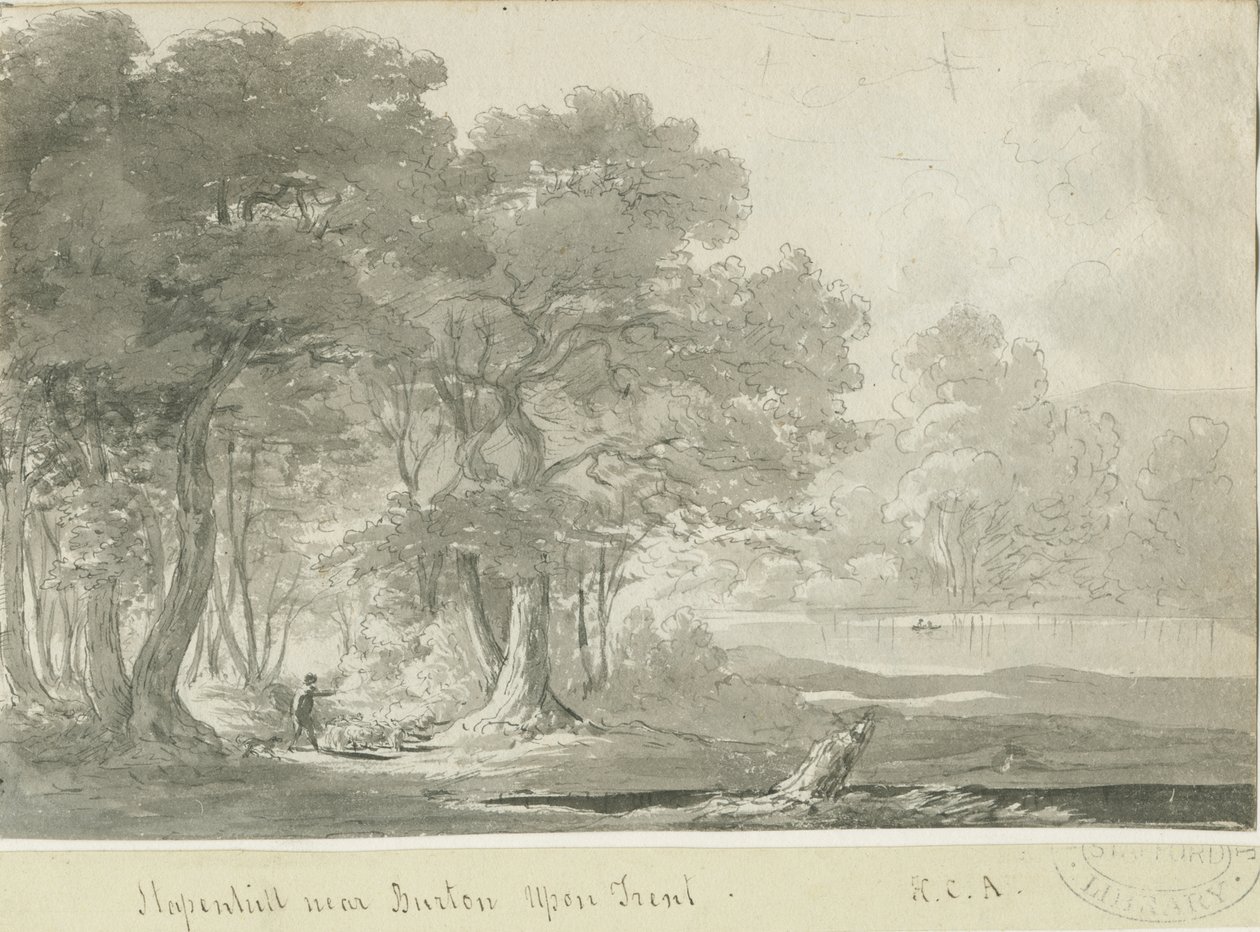 Burton-uponTrent - Stapenhill: sepia-tegning, nd [1788-1855] (tegning) av Henry Curzon Allport