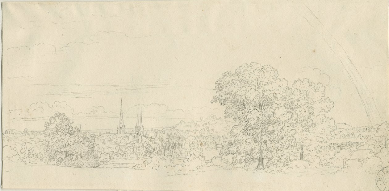 Lichfield - Fjernsyn: pennetegning, nd [1788-1855] (tegning) av Henry Curzon Allport