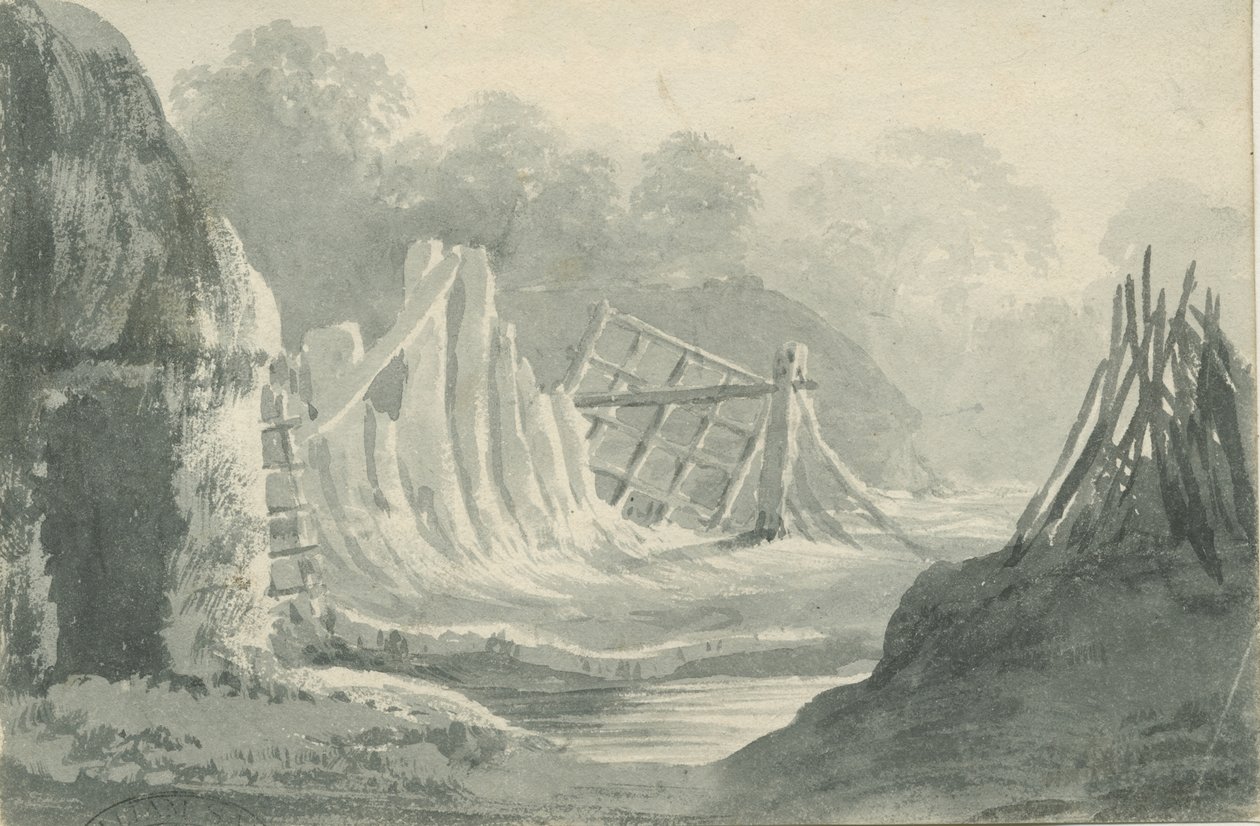 Lichfield - Edial: sepia vask tegning, nd [1788-1855] (tegning) av Henry Curzon Allport