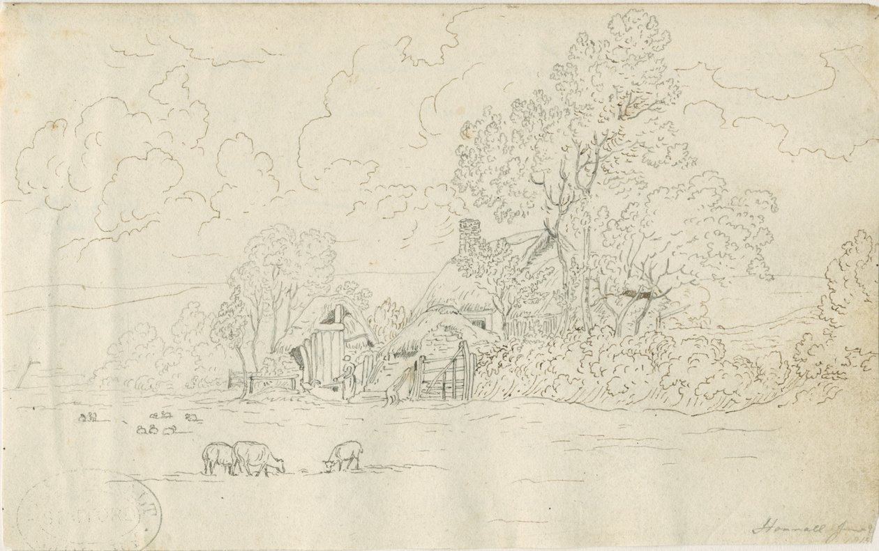 Stonnall kirke: pennetegning, 20. juni 1813 av Henry Curzon Allport