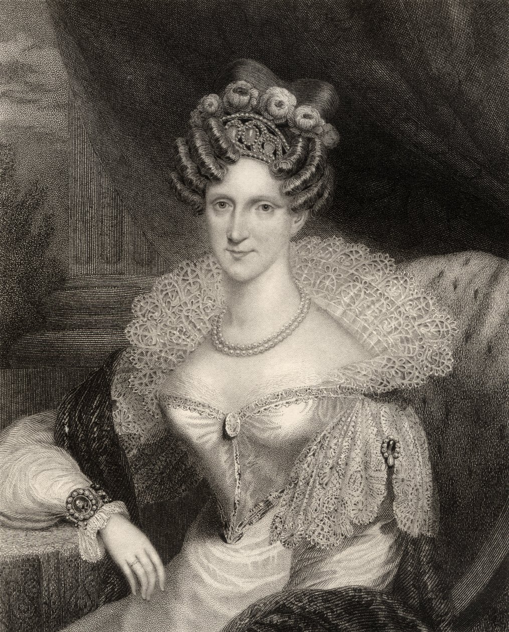 Prinsesse Adelaide av Saxe-Coburg Meiningen, gravert av H.R. Cook (fl.1813-47), fra 