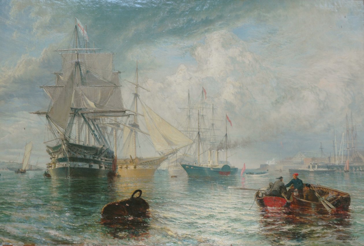 The Lords of the Admiralty besøker Sheerness, 1866 av Henry Dawson