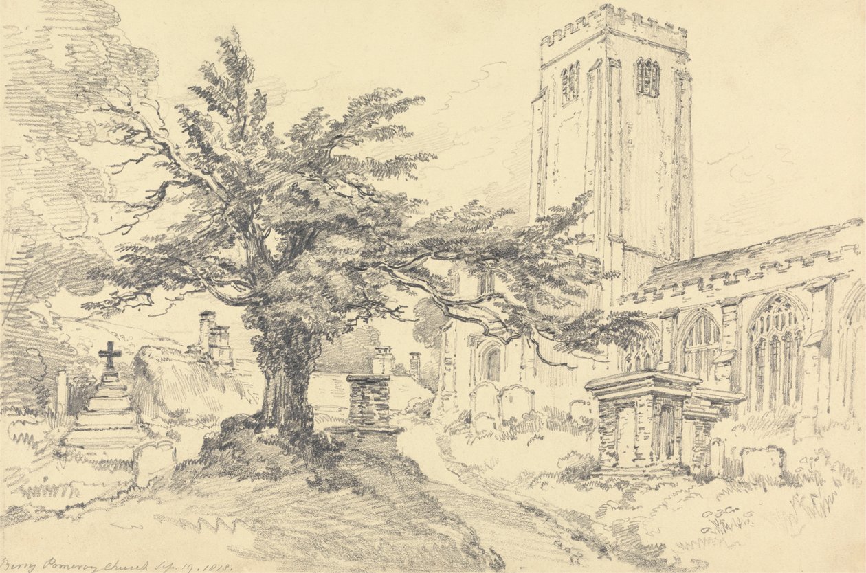 Berry Pomeroy kirke av Henry Edridge
