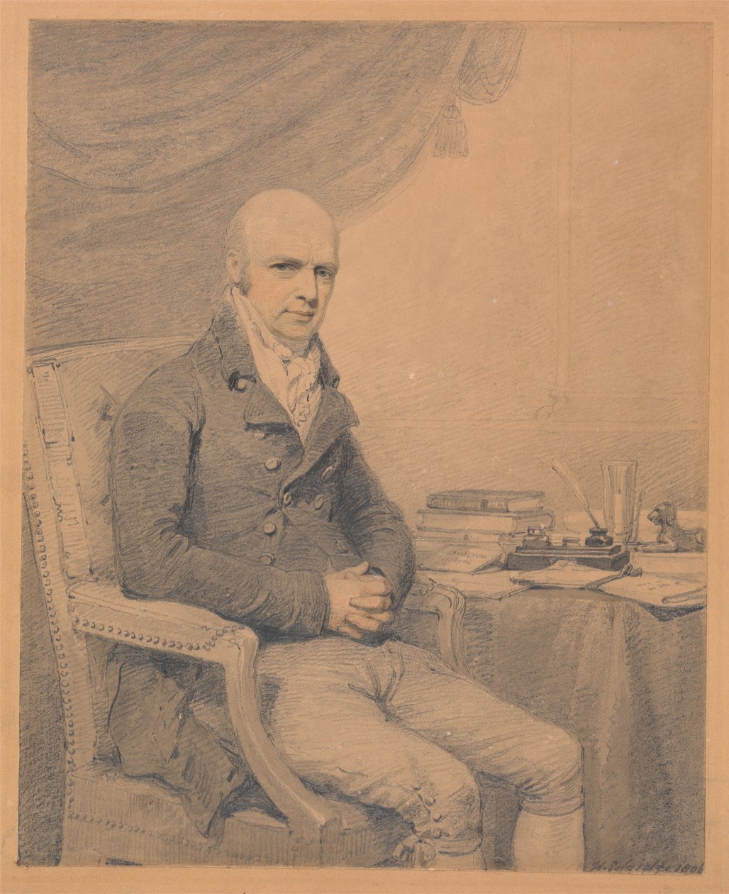 Portrett av Thomas Estcourt Esq. fra Estcourt av Henry Edridge