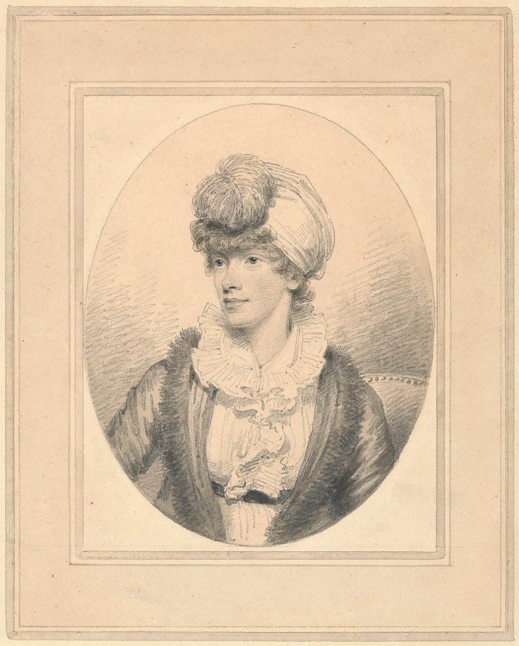 Portrett av en ung dame i en turban av Henry Edridge
