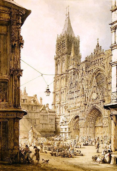 Rouen katedral, vestfronten av Henry Edridge
