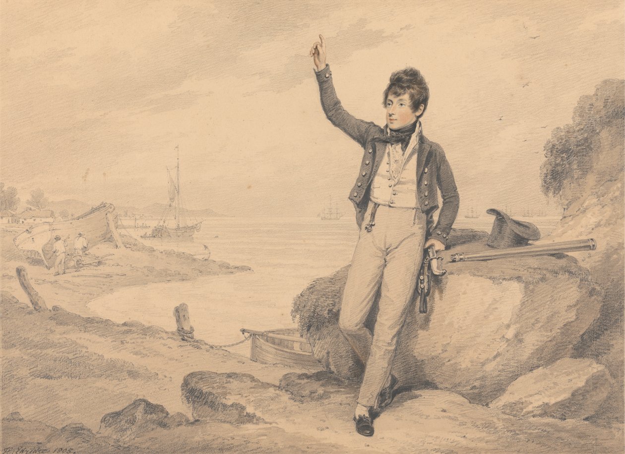 The Hon. George Pryse Cambell (1793-1858), som midtskipsmann av Henry Edridge