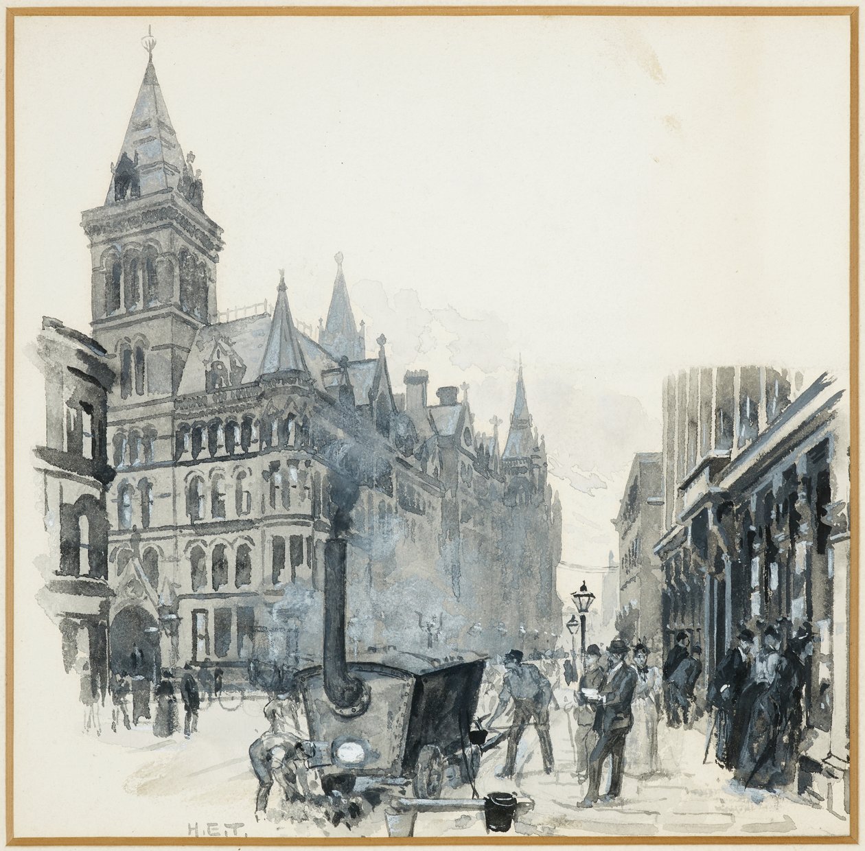Corporation Road Making, Princess Street og Town Hall av Henry Edward Tidmarsh
