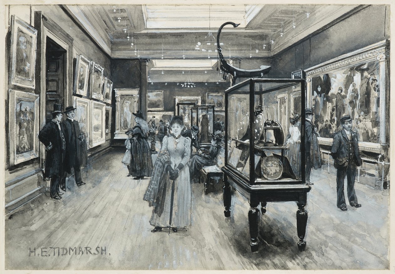 Innvendig utsikt over kunstgalleriet av Henry Edward Tidmarsh