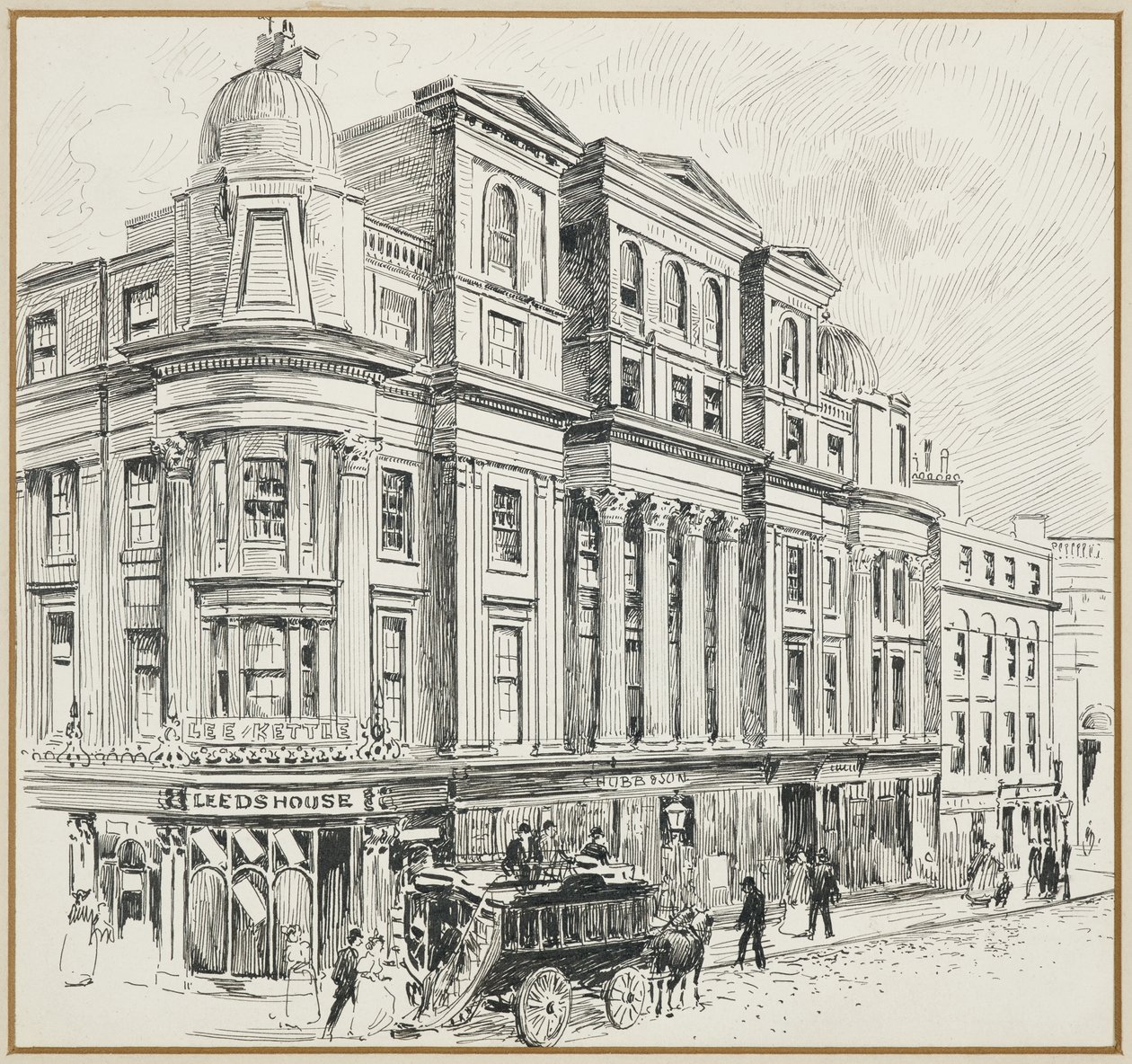Newall's Buildings, Market Street, stedet for den nåværende Royal Exchange av Henry Edward Tidmarsh