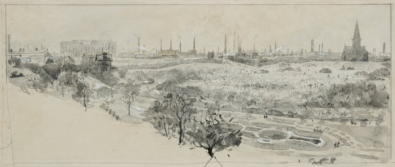 Phillips Park Cemetery og Bradford Road Gas Works av Henry Edward Tidmarsh