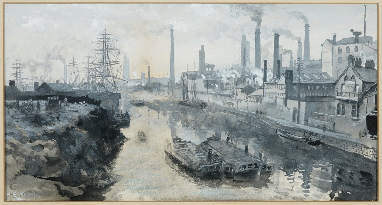 The Irwell på Ordsall, Worrall's Dye Works av Henry Edward Tidmarsh