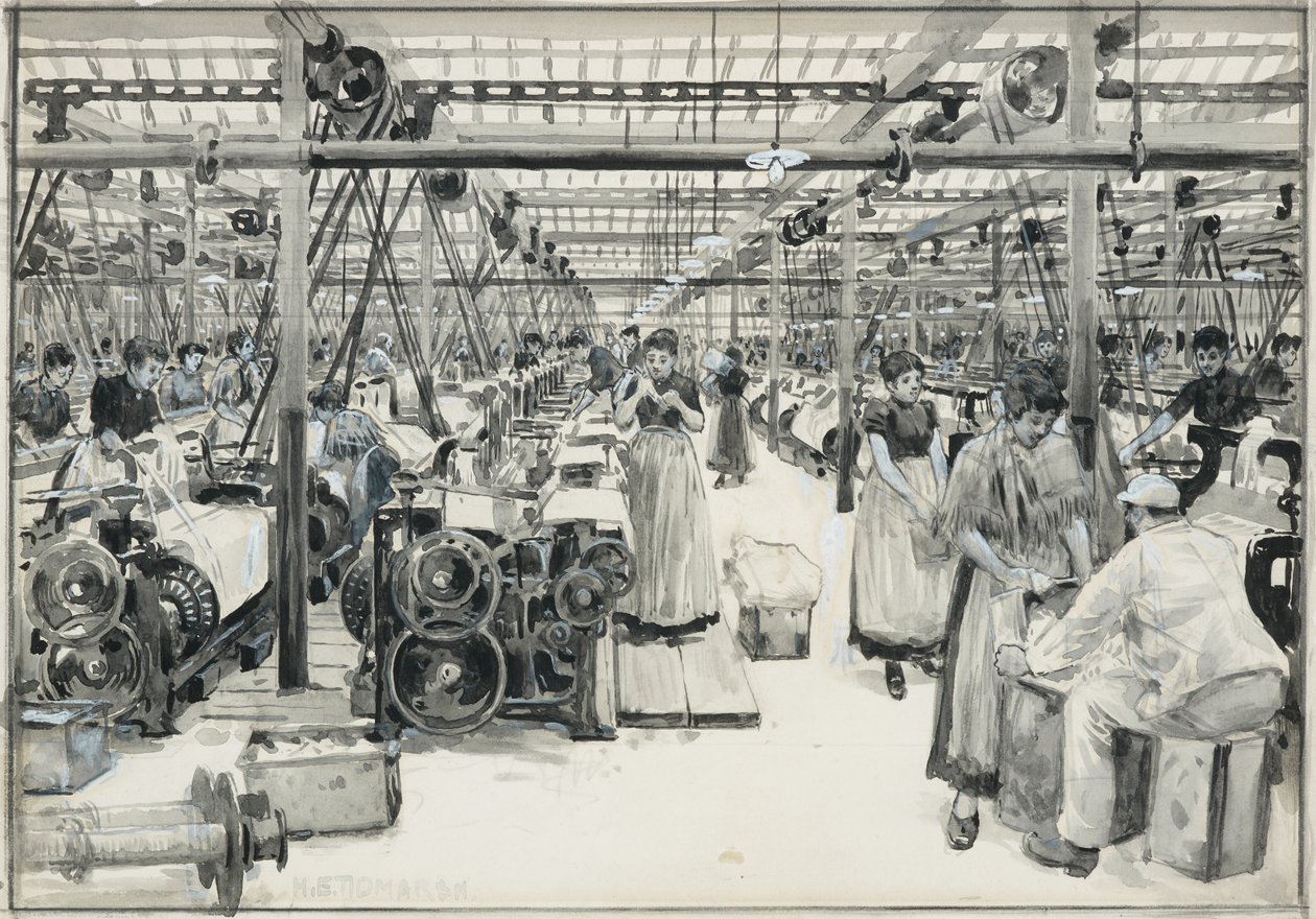Weaving Sheds, Howarth's Mills av Henry Edward Tidmarsh