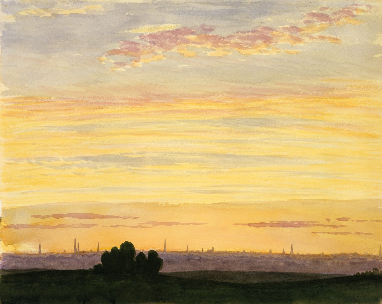By og solnedgang,. av Henry Farrer