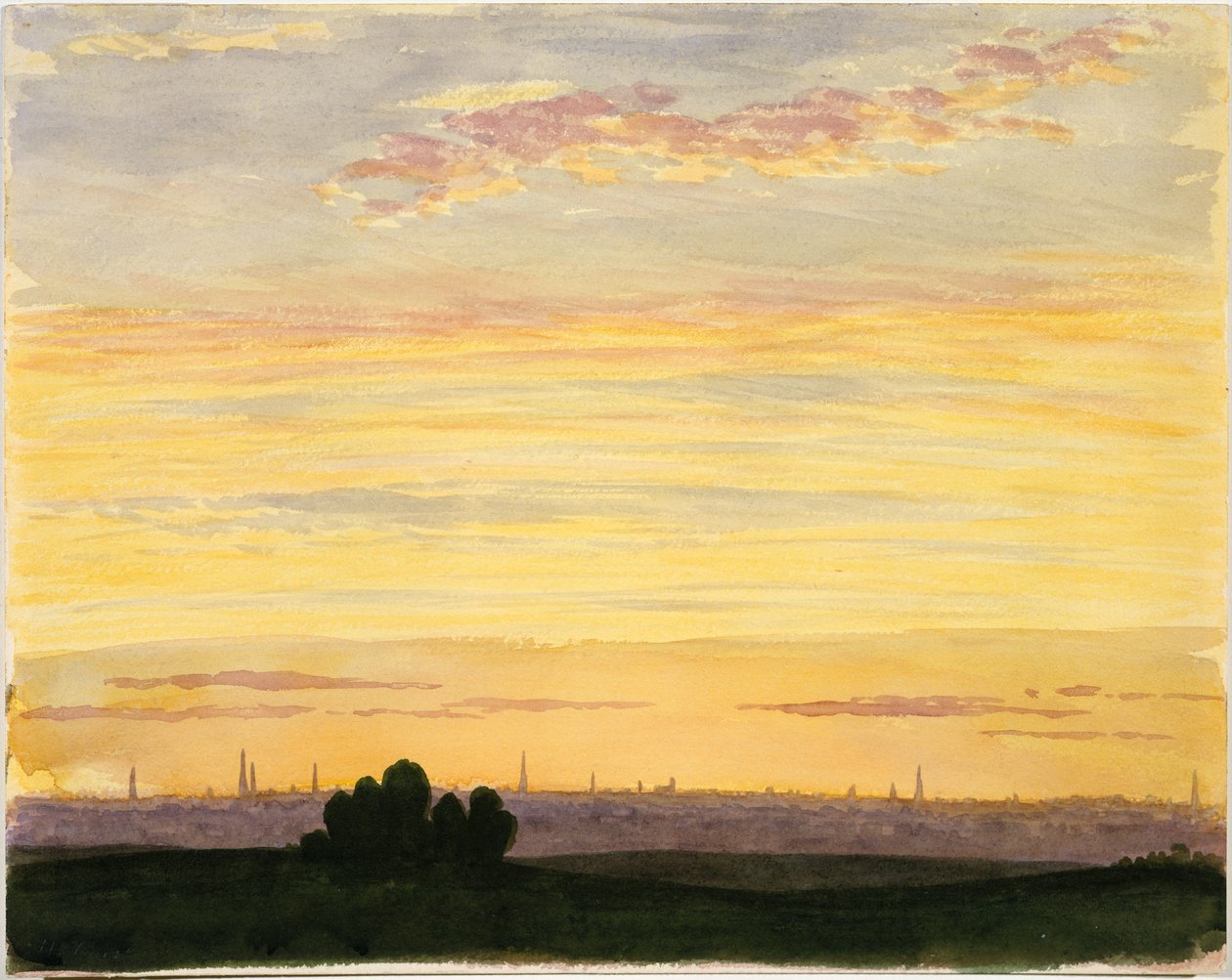 By og solnedgang av Henry Farrer