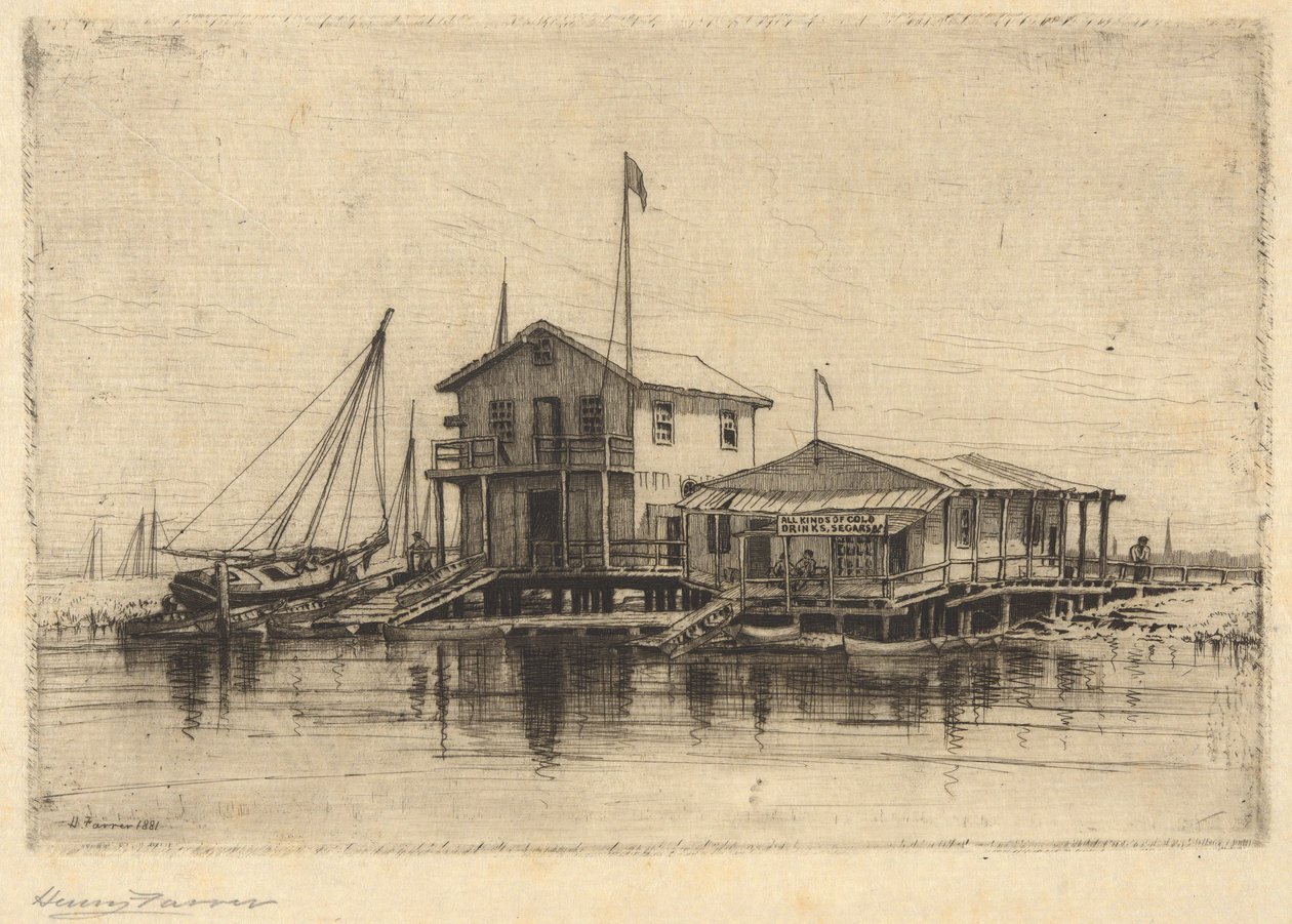 On the Creek, Long Island av Henry Farrer