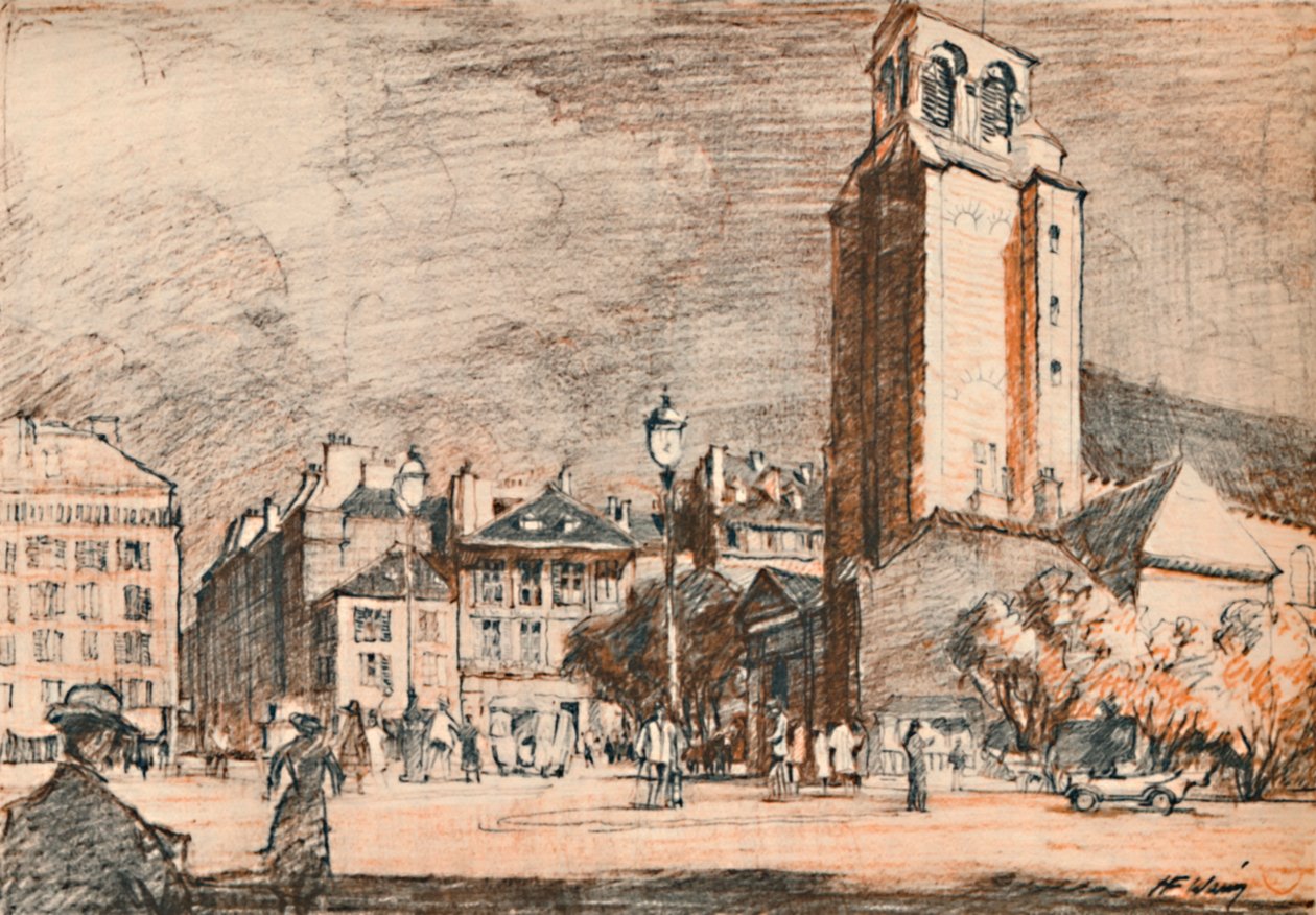 St. Germain Des Pres I det gamle kvarteret., c1927, 1927 av Henry Franks Waring
