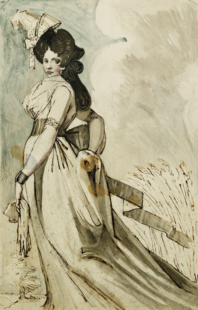 En dame som går, av Johann Heinrich Füssli