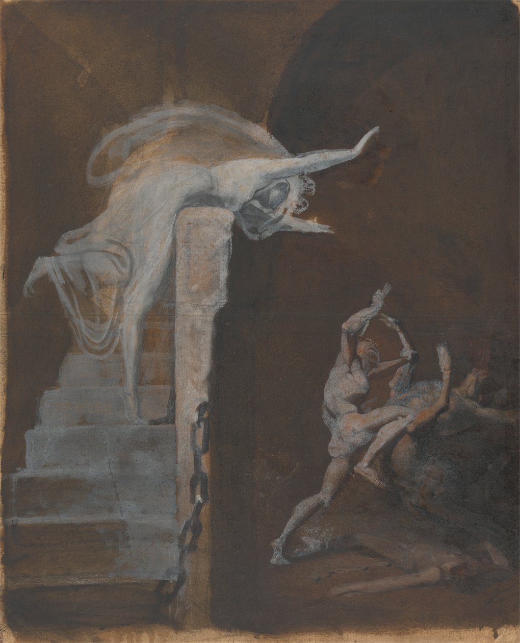 Ariadne ser på Theseus' kamp med Minotauren av Johann Heinrich Füssli