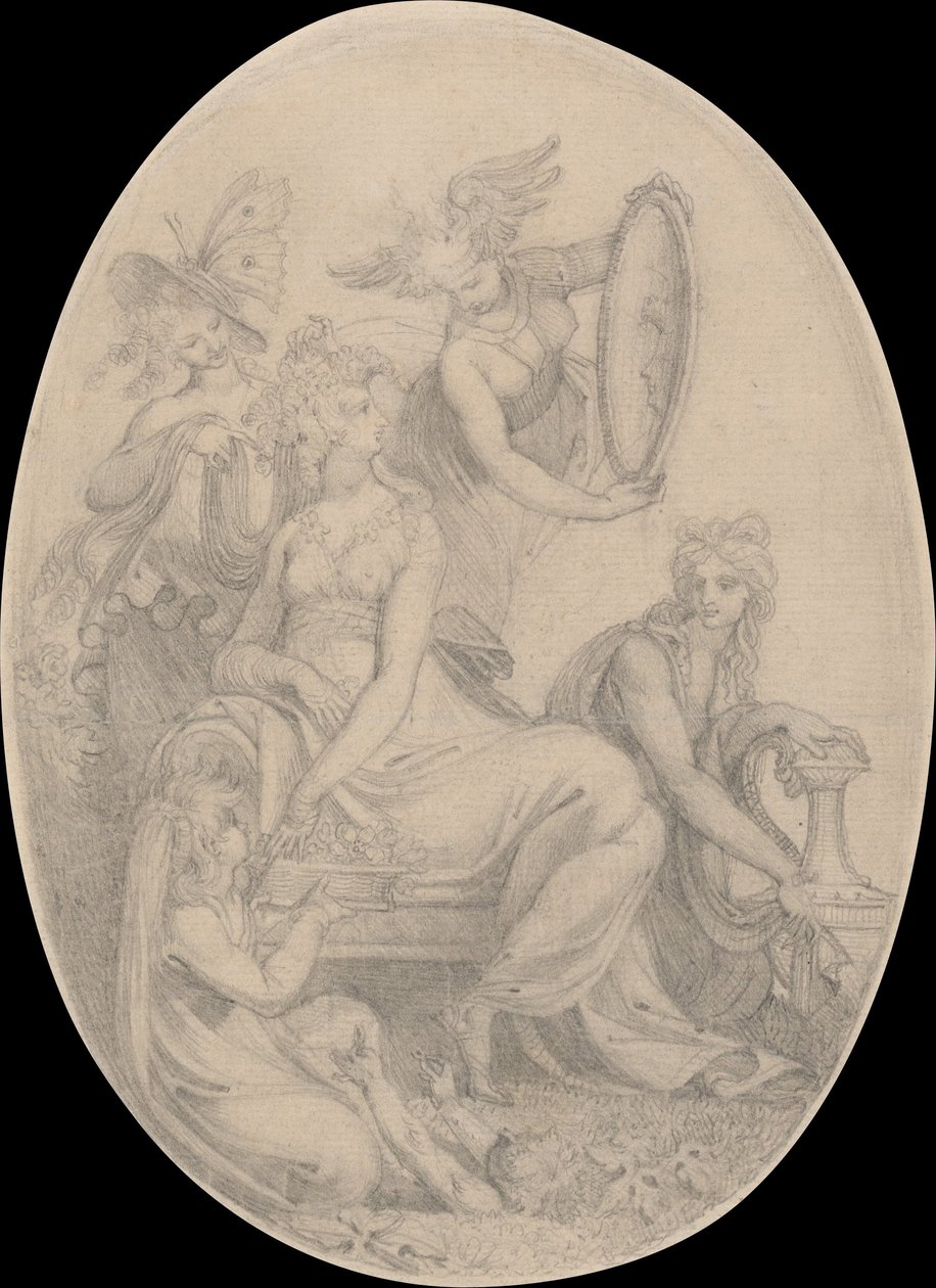 Tegning for frontispice av Erasmus Darwins The Botanic Garden av Johann Heinrich Füssli