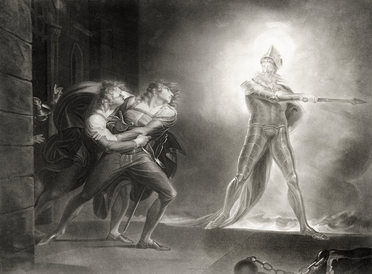 Hamlet, Act I, Scene IV, av William Shakespeare (1564-1616) gravert av Robert Thew (1758-1802) av Johann Heinrich Füssli