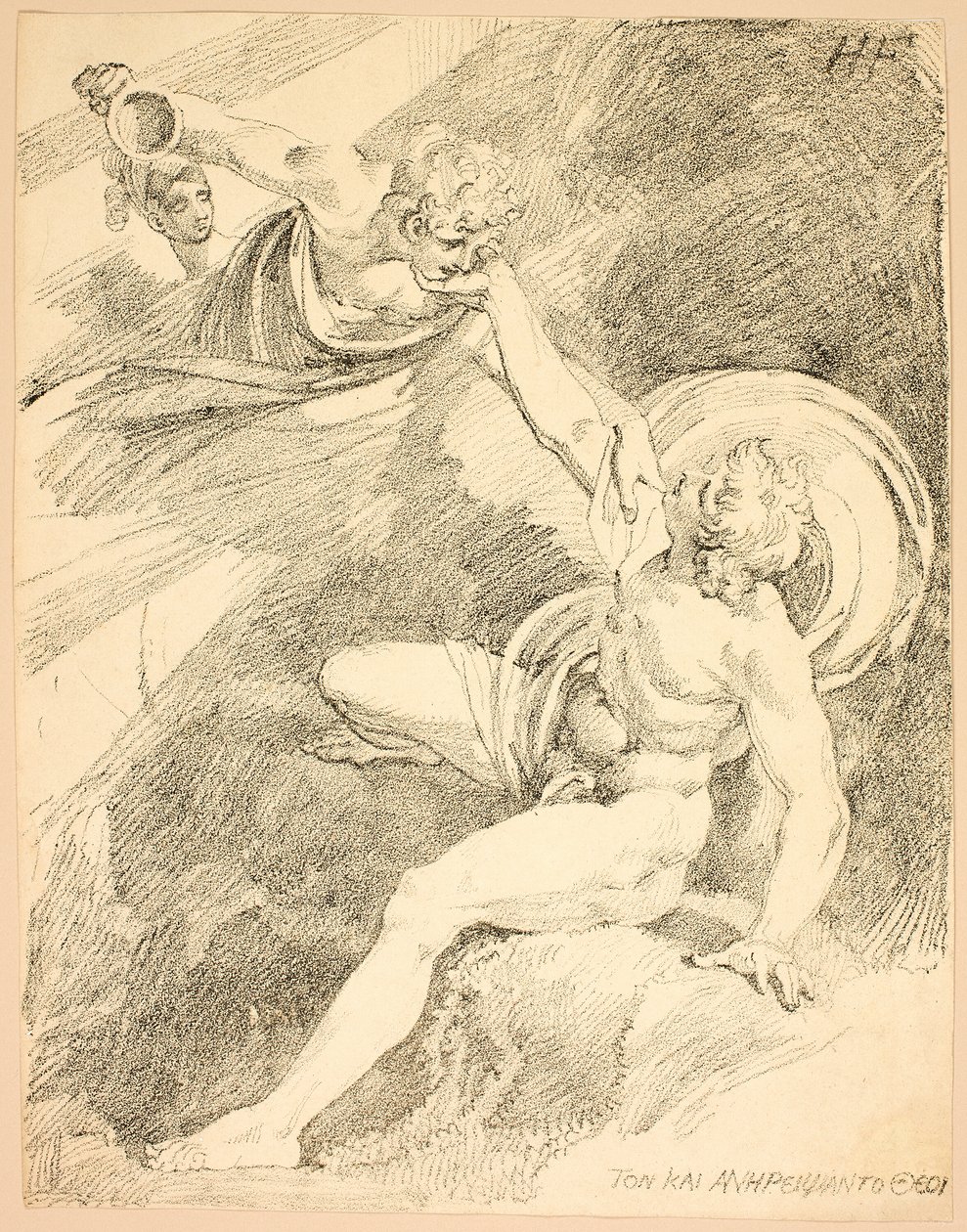 Heavenly Ganymede, plate XV fra andre utgave av Specimens of Polyautography av Johann Heinrich Füssli